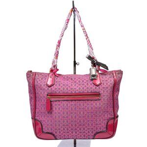 COACH 26414 Poppy Signature Metallic Purse Tote Magenta Purple Pink